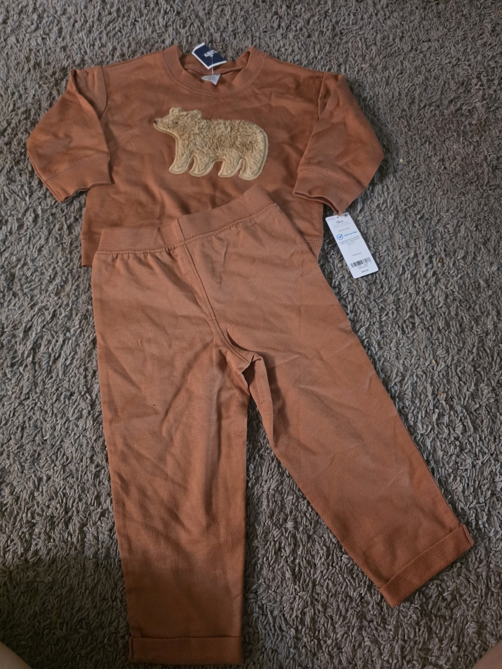 Carter's Rust Brown Bear Appliqué Leggings Set